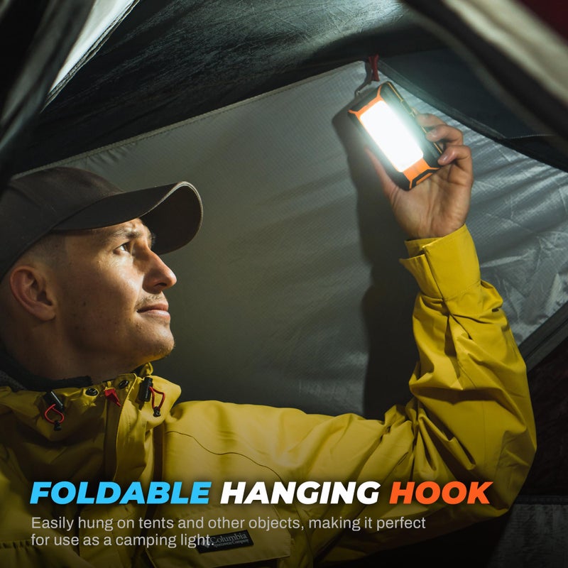 innofox 2-Pack LED Rechargeable Magnetic Work Light 1500 Lumens, Hanging Hook with 3 Modes, LED Work Light for Car Repair, Camping, and Hurricane Use - Image 5
